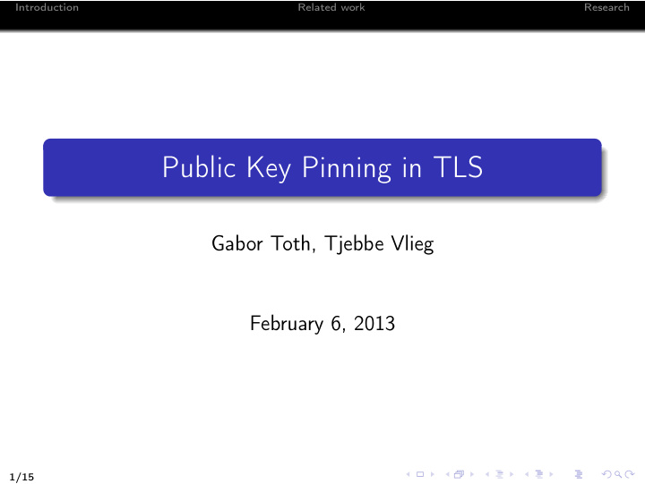 public key pinning in tls