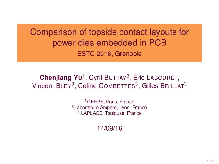 comparison of topside contact layouts for power dies