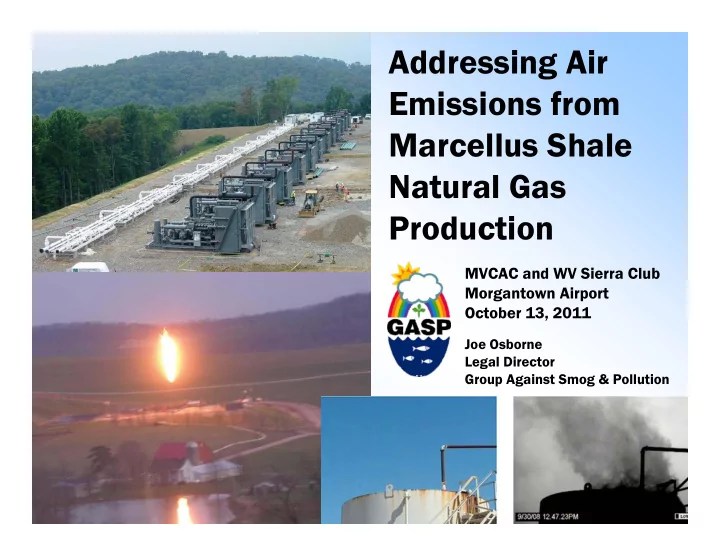 addressing air emissions from marcellus shale natural gas