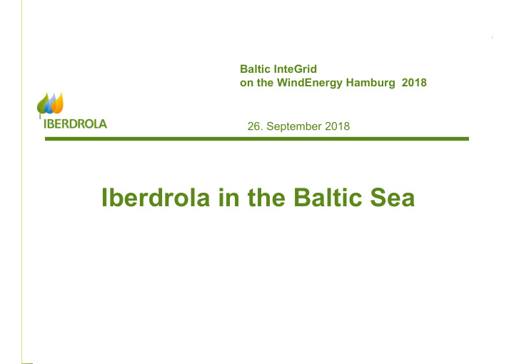 iberdrola in the baltic sea