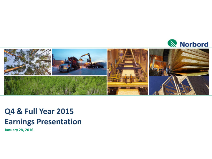 q4 full year 2015 earnings presentation