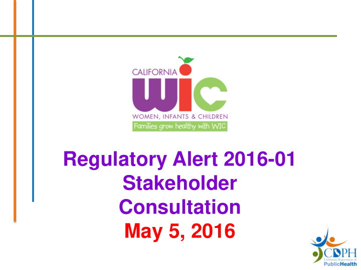 regulatory alert 2016 01 stakeholder consultation may 5