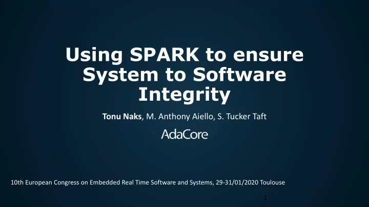 using spark to ensure