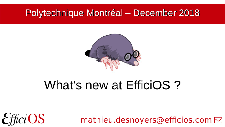 what s new at efficios