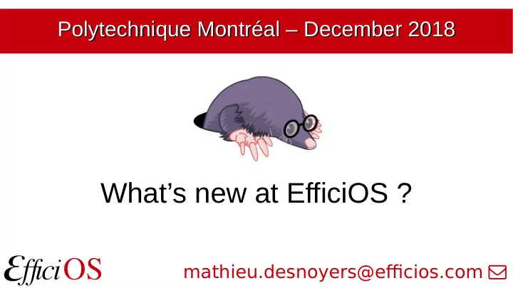 what s new at efficios