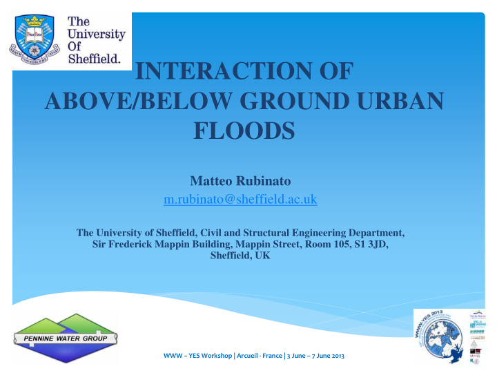 interaction of above below ground urban floods