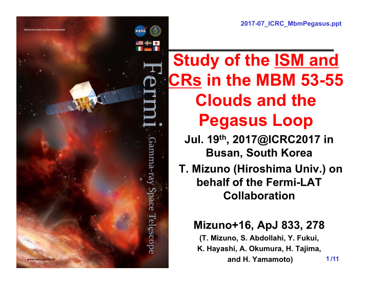 study of the ism and crs in the mbm 53 55 clouds and the