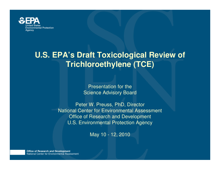 u s epa s draft toxicological review of trichloroethylene