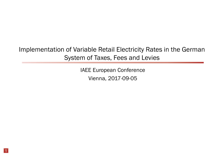 implementation of variable retail electricity rates in