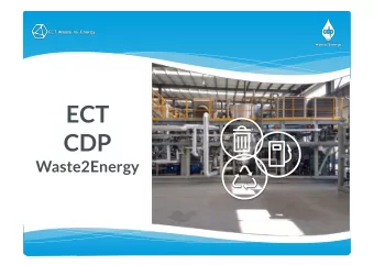 ECT  CDP  Waste2Energy  Disclaimer  Environmental Clean Technologies Limited (ECT or the