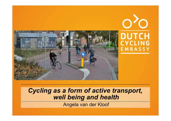 cycling as a form of active transport well being and