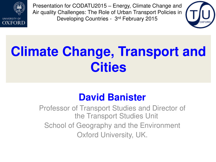 climate change transport and