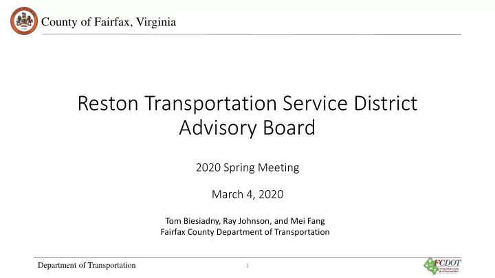 reston transportation service district advisory board