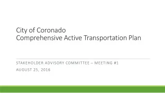 City of Coronado  Comprehensive Active Transportation Plan  STAKEHOLDER ADVISORY COMMITTEE