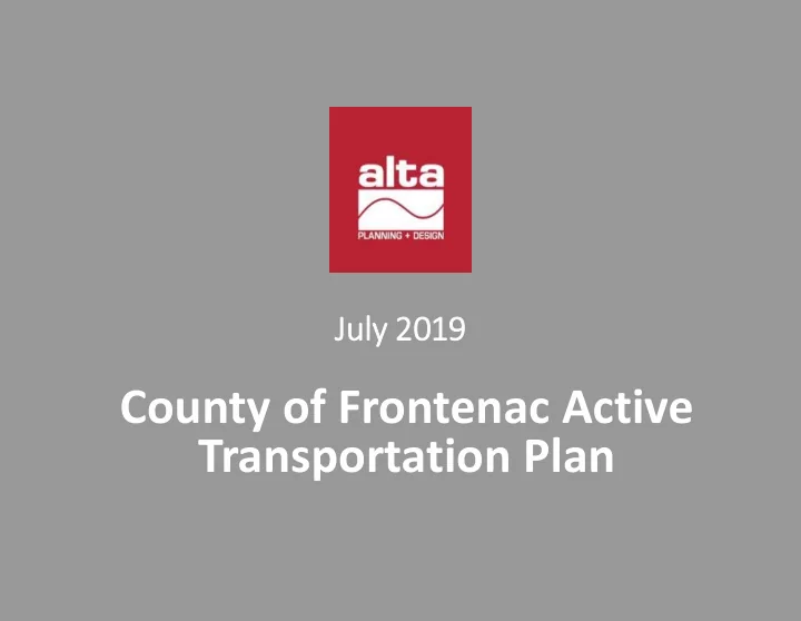 transportation plan seeking approval of regional active