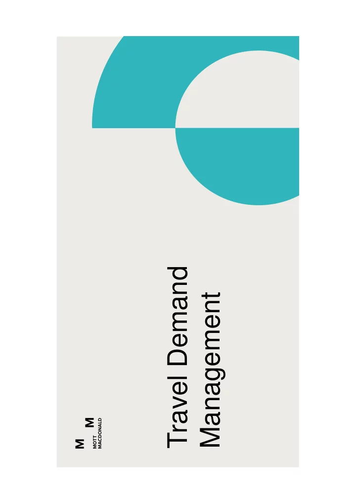travel demand management travel demand management