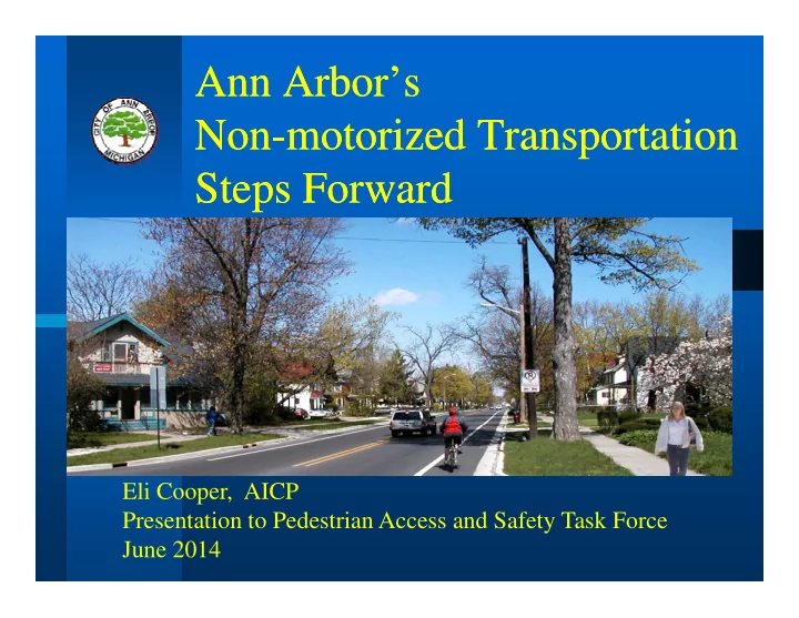 ann arbor s ann arbor s non non motorized transportation