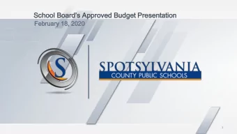 School Boards Approved Budget Presentation  Febr  bruary  uary 18,  , 2020  020  1  Strategic
