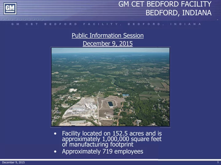 gm cet bedford facility bedford indiana