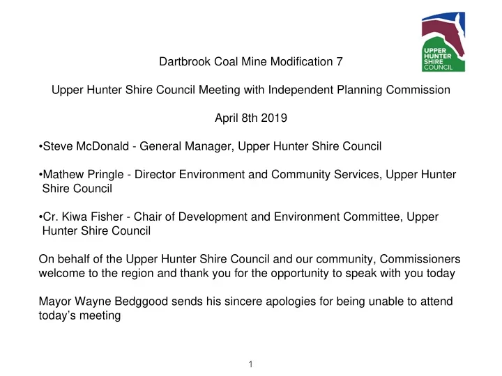dartbrook coal mine modification 7 upper hunter shire