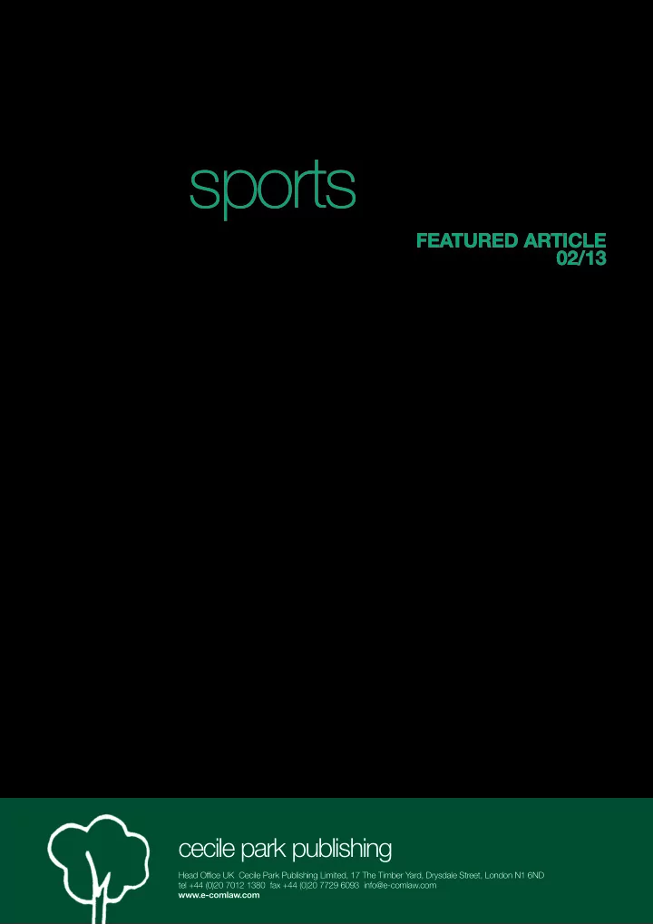 worldsportslawreport