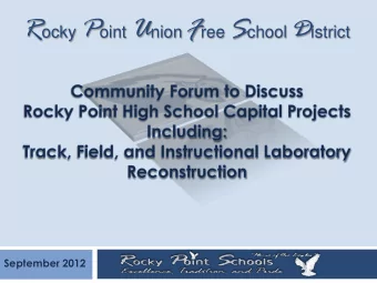 Forum Agenda  Rationale for proposed projects  Projected costs, funding, and financial