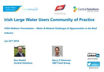 Irish Large Water Users Community of Practice VIDA Webinar Presentation  Water &amp; Related