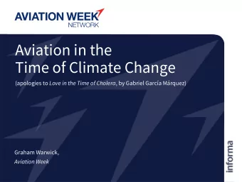 Time of Climate Change (apologies to Love in the Time of Cholera , by Gabriel Garca Mrquez)