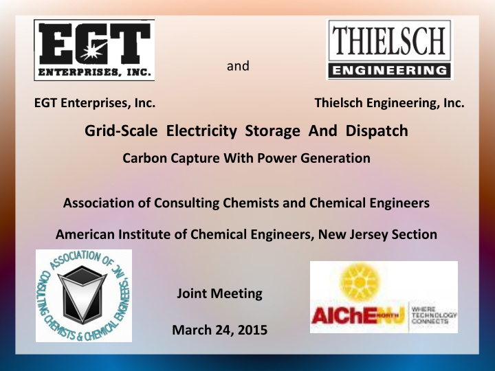 grid scale electricity storage and dispatch