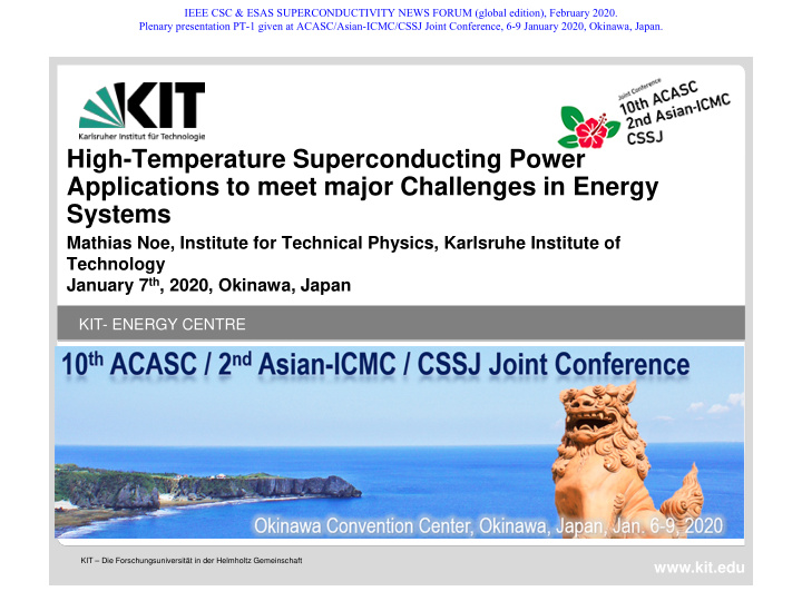 high temperature superconducting power applications to