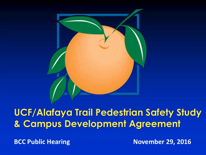 ucf alafaya trail pedestrian safety study campus