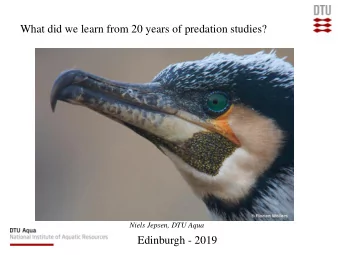 What did we learn from 20 years of predation studies?  Niels Jepsen, DTU Aqua  Edinburgh - 2019