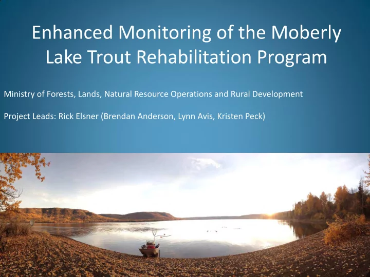 enhanced monitoring of the moberly