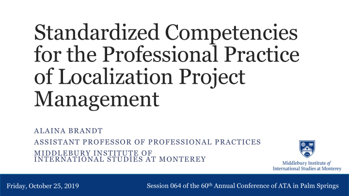 standardized competencies for the professional practice