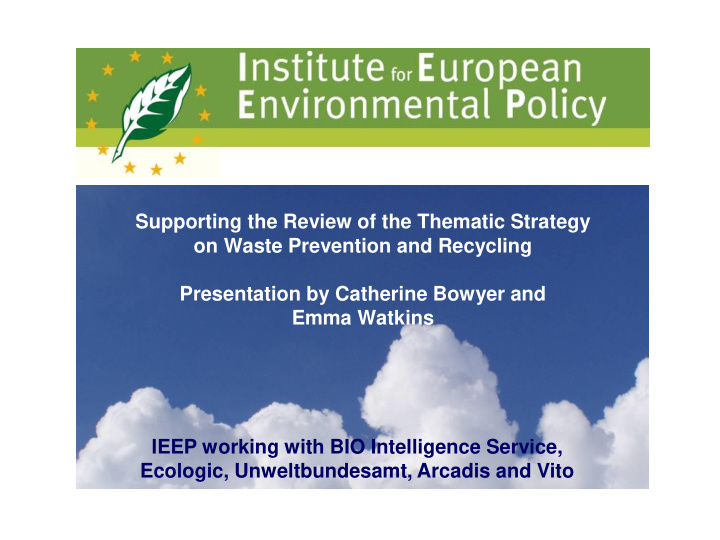 supporting the review of the thematic strategy on waste