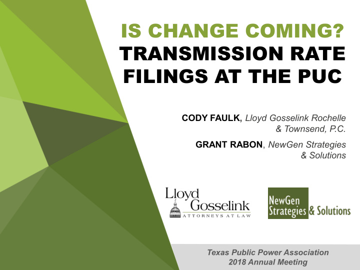 is change coming transmission rate filings at the puc