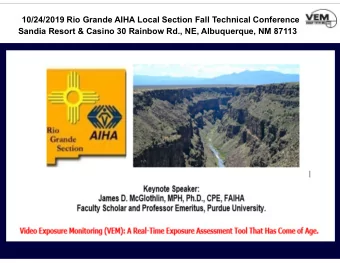 10/24/2019 Rio Grande AIHA Local Section Fall Technical Conference  Sandia Resort &amp; Casino 30