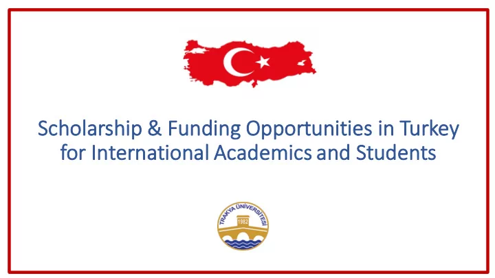 sc schol olarship fu funding opportunities in in tu