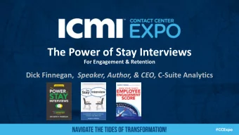 The Power of Stay Interviews  For Engagement &amp; Retention Dick Finnegan, Speaker, Author, &amp;