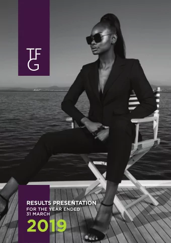 2019  AGENDA  OPERATING CONTEXT Anthony Thunstrm  GROUP OVERVIEW Anthony Thunstrm  Bongiwe