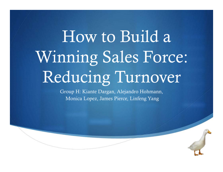 how to build a winning sales force reducing turnover