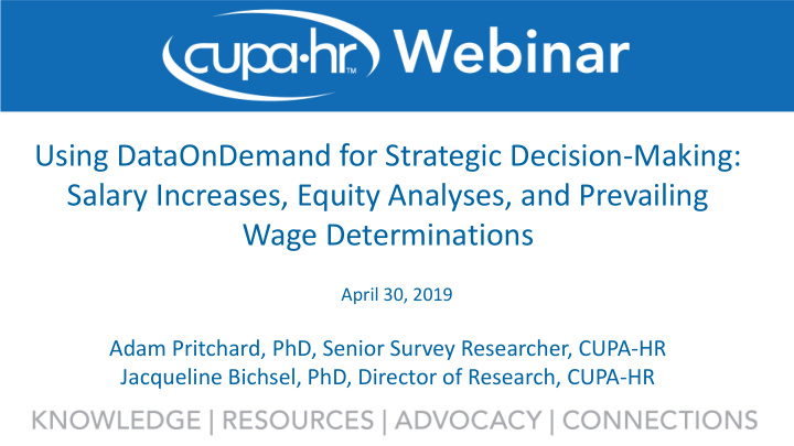 using dataondemand for strategic decision making salary