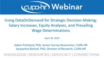 Using DataOnDemand for Strategic Decision-Making:  Salary Increases, Equity Analyses, and