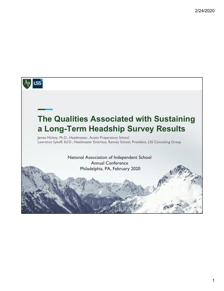 the qualities associated with sustaining a long term