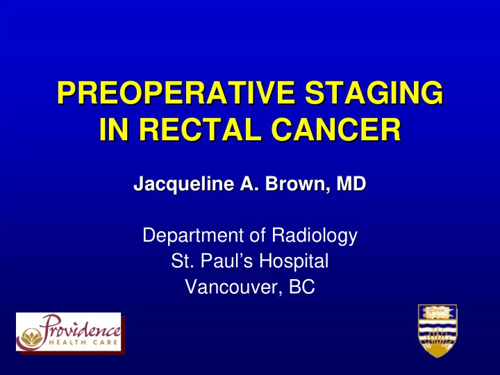 preoperative staging preoperative staging in rectal