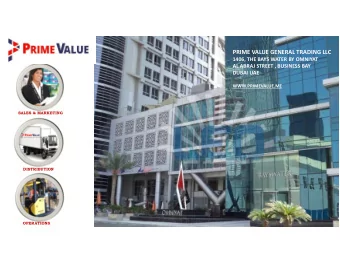 PRIME VALUE GENERAL TRADING LLC  1406, THE BAYS WATER BY OMNIYAT  AL ABRAJ STREET , BUSINESS BAY
