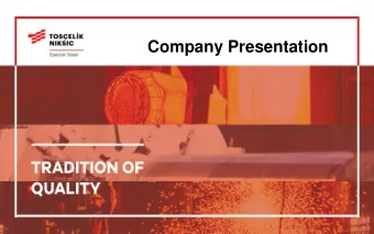 Company Presentation  CONTENTS  About Us  About Us  Tosyal Holding  Toselik Niki
