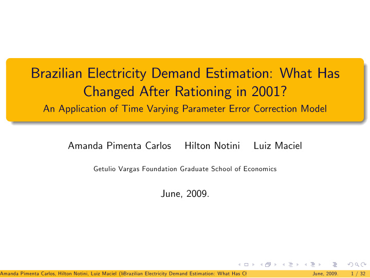 brazilian electricity demand estimation what has changed