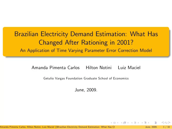 brazilian electricity demand estimation what has changed