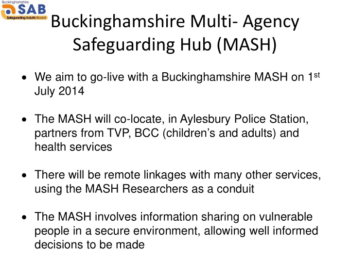 buckinghamshire multi agency safeguarding hub mash